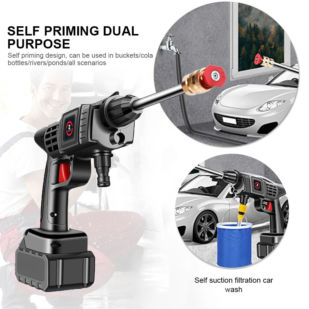 12V High Pressure Wireless Car Wash Washer Gun