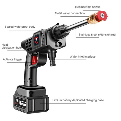 50BAR Cordless High Pressure Cleaner Gun