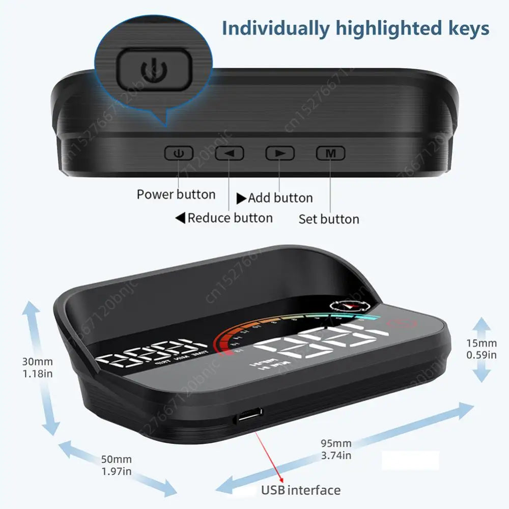 Car GPS HUD LCD Display