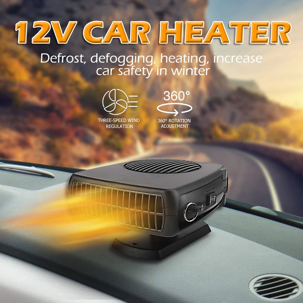 2-in-1 12V Car Heater Electric Heating Fan