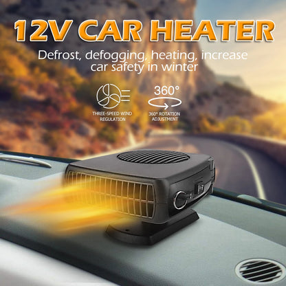 2-in-1 12V Car Heater Electric Heating Fan