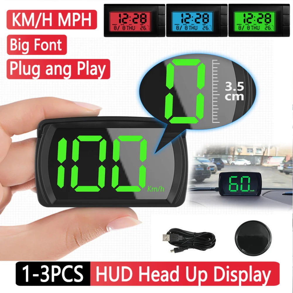 Big Font Digital GPS Speed Meter Clock